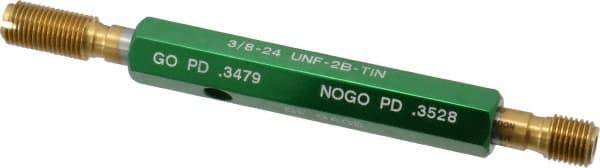 GF Gage - 3/8-24, Class 2B, Double End Plug Thread Go/No Go Gage - High Speed Steel, Size 2 Handle Included - Eagle Tool & Supply