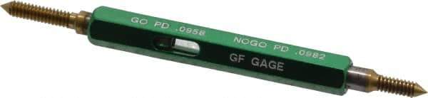 GF Gage - #4-40, Class 3B, Double End Plug Thread Go/No Go Gage - High Speed Steel, Size 00 Handle Included - Eagle Tool & Supply