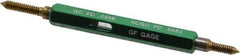 GF Gage - #4-40, Class 3B, Double End Plug Thread Go/No Go Gage - High Speed Steel, Size 00 Handle Included - Eagle Tool & Supply