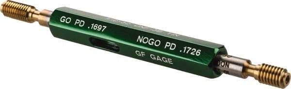 GF Gage - #10-32, Class 3B, Double End Plug Thread Go/No Go Gage - High Speed Steel, Size 0 Handle Included - Eagle Tool & Supply