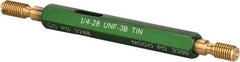 GF Gage - 1/4-28, Class 3B, Double End Plug Thread Go/No Go Gage - High Speed Steel, Size 1 Handle Included - Eagle Tool & Supply