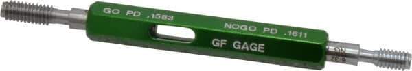 GF Gage - 6-32 Thread, Steel, Screw Thread Insert (STI) Class 2B, Plug Thread Insert Go/No Go Gage - Double End with Handle - Eagle Tool & Supply