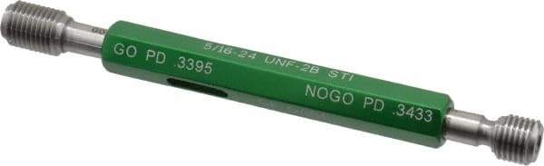 GF Gage - 5/16-24 Thread, Steel, Screw Thread Insert (STI) Class 2B, Plug Thread Insert Go/No Go Gage - Double End with Handle, Handle Size 1 - Eagle Tool & Supply