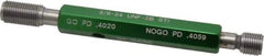 GF Gage - 3/8-24 Thread, Steel, Screw Thread Insert (STI) Class 2B, Plug Thread Insert Go/No Go Gage - Double End with Handle, Handle Size 2 - Eagle Tool & Supply
