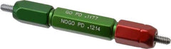GF Gage - #6-32, Class 2B, Double End Plug Thread Go/No Go Gage - Steel, Size 2W Handle Included - Eagle Tool & Supply