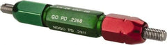 GF Gage - 1/4-28, Class 2B, Double End Plug Thread Go/No Go Gage - Steel, Size 3W Handle Included - Eagle Tool & Supply