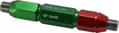 GF Gage - 1/2-20, Class 2B, Double End Plug Thread Go/No Go Gage - Steel, Size 5W Handle Included - Eagle Tool & Supply