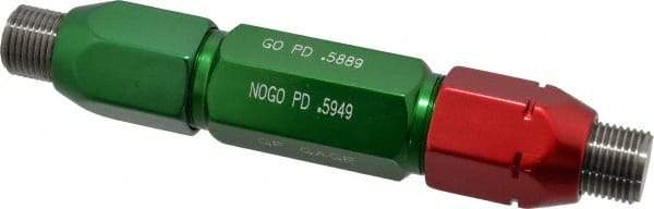 GF Gage - 5/8-18, Class 2B, Double End Plug Thread Go/No Go Gage - Steel, Size 6W Handle Included - Eagle Tool & Supply