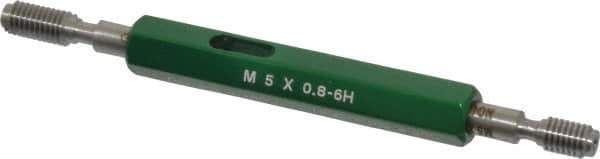 GF Gage - M5x0.80, Class 6H, Double End Plug Thread Go/No Go Gage - Hardened Tool Steel, Size 0 Handle Included - Eagle Tool & Supply