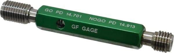 GF Gage - M16x2.00, Class 6H, Double End Plug Thread Go/No Go Gage - Hardened Tool Steel, Size 3 Handle Included - Eagle Tool & Supply