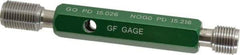 GF Gage - M16x1.50, Class 6H, Double End Plug Thread Go/No Go Gage - Hardened Tool Steel, Size 3 Handle Included - Eagle Tool & Supply