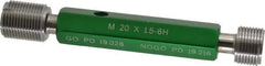 GF Gage - M20x1.50, Class 6H, Double End Plug Thread Go/No Go Gage - Hardened Tool Steel, Size 4 Handle Included - Eagle Tool & Supply