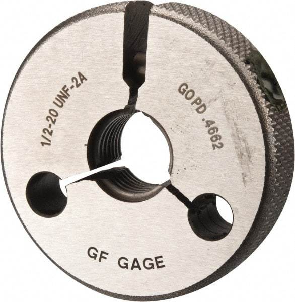 GF Gage - 1/2-20 Go Single Ring Thread Gage - Class 2A - Eagle Tool & Supply