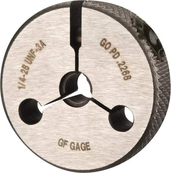 GF Gage - 1/4-28 Go Single Ring Thread Gage - Class 3A - Eagle Tool & Supply