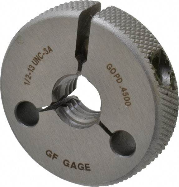 GF Gage - 1/2-13 Go Single Ring Thread Gage - Class 3A - Eagle Tool & Supply