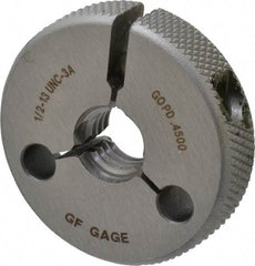 GF Gage - 1/2-13 Go Single Ring Thread Gage - Class 3A - Eagle Tool & Supply