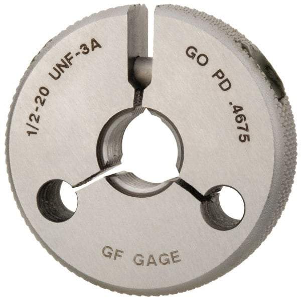GF Gage - 1/2-20 Go Single Ring Thread Gage - Class 3A - Eagle Tool & Supply