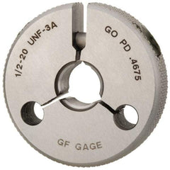 GF Gage - 1/2-20 Go Single Ring Thread Gage - Class 3A - Eagle Tool & Supply