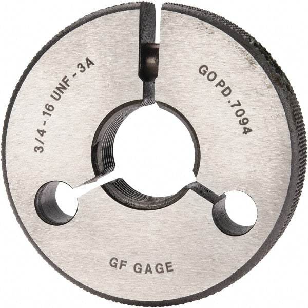 GF Gage - 3/4-16 Go Single Ring Thread Gage - Class 3A - Eagle Tool & Supply