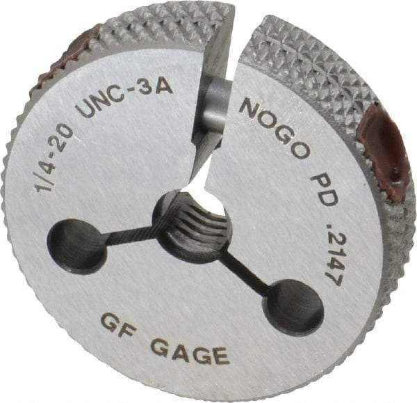GF Gage - 1/4-20 No Go Single Ring Thread Gage - Class 3A - Eagle Tool & Supply