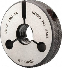 GF Gage - 1/2-13 No Go Single Ring Thread Gage - Class 3A - Eagle Tool & Supply