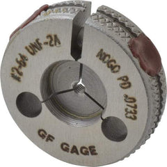 GF Gage - 2-64 Go/No Go Double Ring Thread Gage - Class 2A - Eagle Tool & Supply