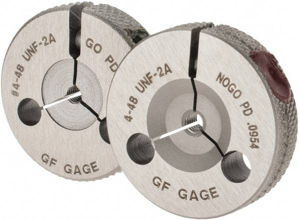 GF Gage - 4-48 Go/No Go Double Ring Thread Gage - Class 2A - Eagle Tool & Supply