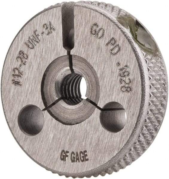 GF Gage - 12-28 Go/No Go Double Ring Thread Gage - Class 3A - Eagle Tool & Supply
