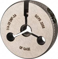 GF Gage - 1/4-28 Go/No Go Double Ring Thread Gage - Class 3A - Eagle Tool & Supply