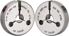 GF Gage - 5/16-18 Go/No Go Double Ring Thread Gage - Class 3A - Eagle Tool & Supply