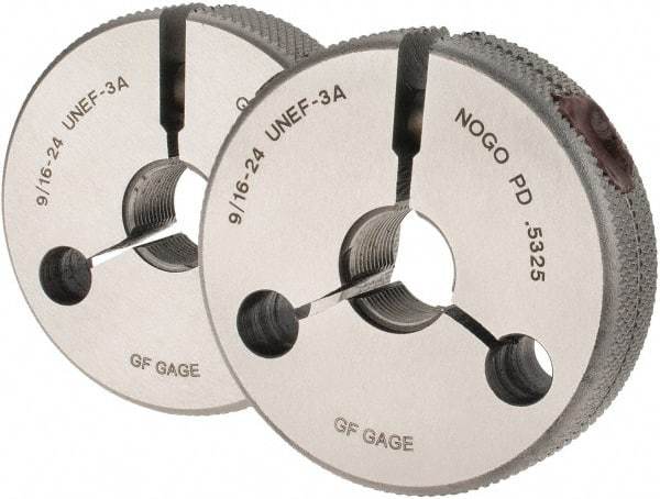 GF Gage - 9/16-24 Go/No Go Double Ring Thread Gage - Class 3A - Eagle Tool & Supply