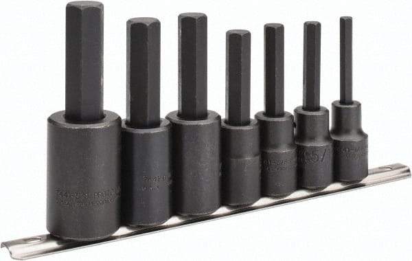 Proto - 7 Piece 1/2" Drive Inch Impact Hex Bit Socket Set - 1/4 to 5/8" Hex - Eagle Tool & Supply