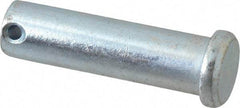 Made in USA - 5/8" Pin Diam, 2-1/4" OAL, Standard Clevis Pin - 5/32" Hole, 2-3/32" Usable Length, Zinc-Plated Steel - Eagle Tool & Supply