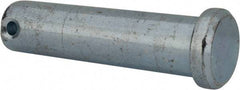 Made in USA - 5/8" Pin Diam, 2-1/2" OAL, Standard Clevis Pin - 5/32" Hole, 2-11/32" Usable Length, Zinc-Plated Steel - Eagle Tool & Supply