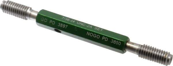 GF Gage - 7/16-14 Go/No Go Truncated Taperlock Thread Setting Plug Gage - Class 2A, Size 2 Handle, Steel - Eagle Tool & Supply