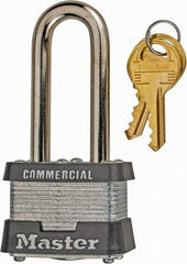 Master Lock - 2" Shackle Clearance, Keyed Alike Laminated Steel Padlock - 9/32" Shackle Diam, Laminated Steel - Eagle Tool & Supply