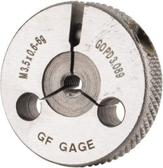 GF Gage - M3.5x0.6 Go Single Ring Thread Gage - Class 6G - Eagle Tool & Supply