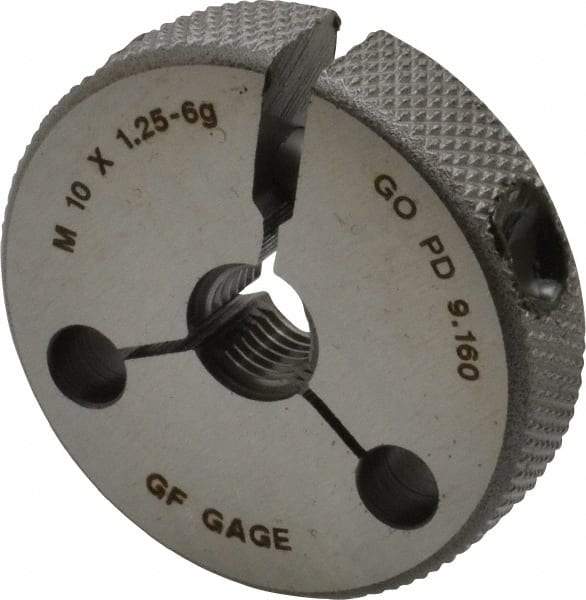 GF Gage - M10x1.25 Go Single Ring Thread Gage - Class 6G - Eagle Tool & Supply