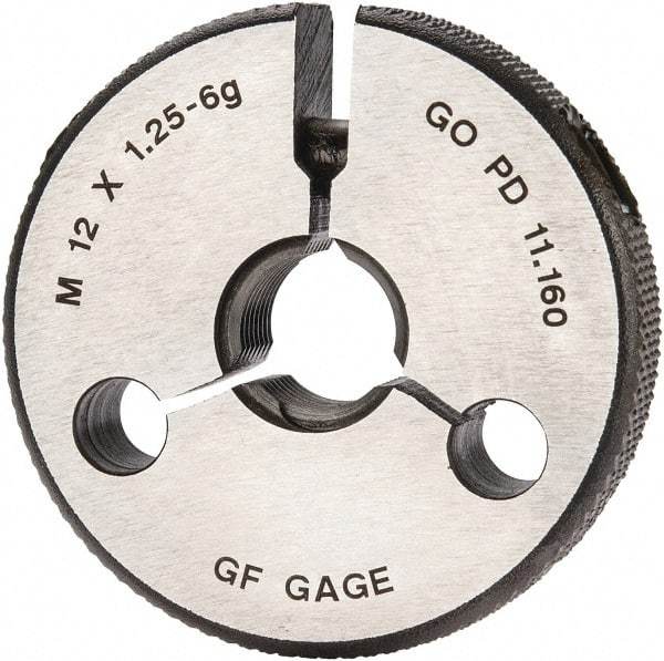 GF Gage - M12x1.25 Go Single Ring Thread Gage - Class 6G - Eagle Tool & Supply