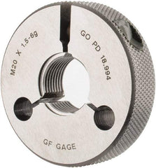 GF Gage - M20x1.5 Go Single Ring Thread Gage - Class 6G - Eagle Tool & Supply