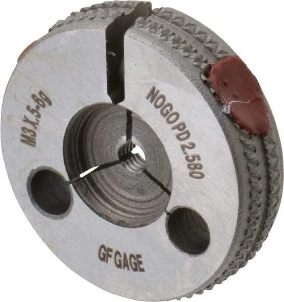 GF Gage - M3x0.5 No Go Single Ring Thread Gage - Class 6G - Eagle Tool & Supply