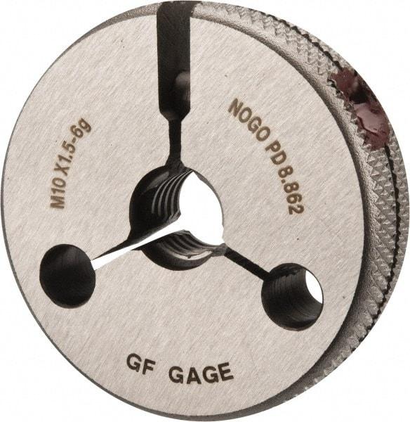 GF Gage - M10x1.5 No Go Single Ring Thread Gage - Class 6G - Eagle Tool & Supply