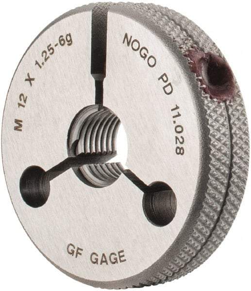 GF Gage - M12x1.25 No Go Single Ring Thread Gage - Class 6G - Eagle Tool & Supply