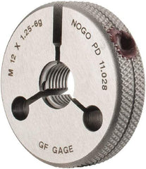 GF Gage - M12x1.25 No Go Single Ring Thread Gage - Class 6G - Eagle Tool & Supply