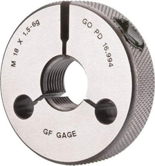 GF Gage - M18x1.5 Go/No Go Double Ring Thread Gage - Class 6G - Eagle Tool & Supply