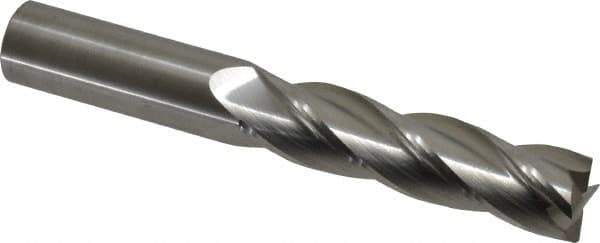 M.A. Ford - 3/4", 3" LOC, 3/4" Shank Diam, 5-1/4" OAL, 4 Flute, Solid Carbide Square End Mill - Single End, Uncoated, Spiral Flute, 30° Helix, Centercutting, Right Hand Cut, Right Hand Flute, Series 122 - Eagle Tool & Supply