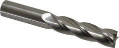 M.A. Ford - 3/4", 3" LOC, 3/4" Shank Diam, 5-1/4" OAL, 4 Flute, Solid Carbide Square End Mill - Single End, Uncoated, Spiral Flute, 30° Helix, Centercutting, Right Hand Cut, Right Hand Flute, Series 122 - Eagle Tool & Supply