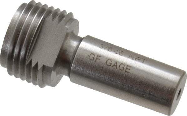 GF Gage - 3/8-18 Single End Tapered Plug Pipe Thread Gage - Handle Size 3, Handle Not Included, NPT-L1 Tolerance - Eagle Tool & Supply