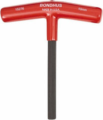 Bondhus - 10mm Hex, T-Handle Cushion Grip, Hex Key - 152mm OAL, Metric System of Measurement - Eagle Tool & Supply