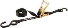 Erickson Manufacturing - 6' Long x 1" Wide, 3,000 Lb Basket Capacity, Polyester & Steel Web Sling - Black - Eagle Tool & Supply